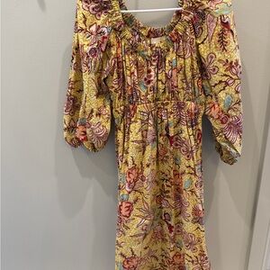 Ulla Johnson Yellow Paisley Cotton Dress